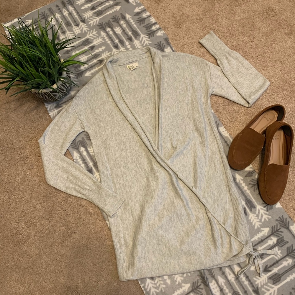 Light Gray Versatile Cross Over Sweater  - 2 Ways!